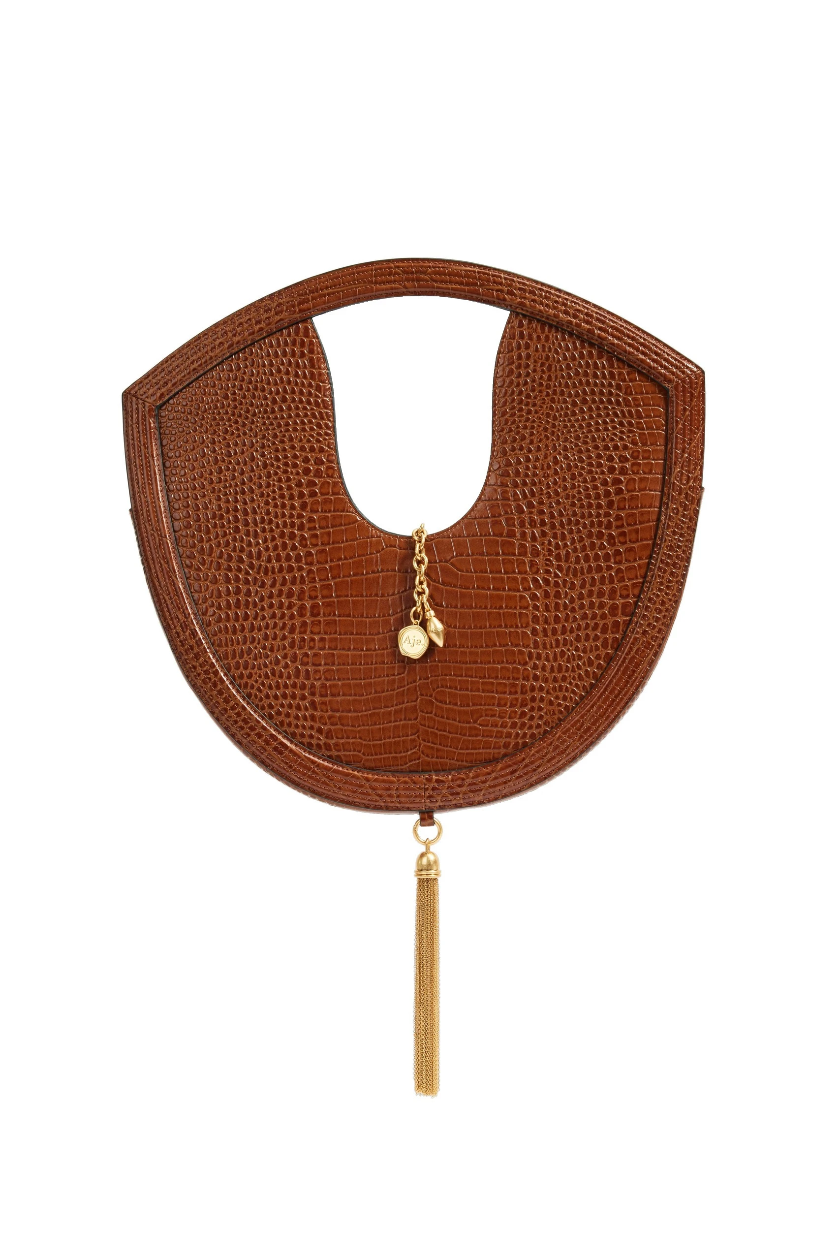 Aje Bijou Croc Emboss Bag Amber Croc Aje Bijou Croc Emboss Bag in Amber Croc | Shoulder & Crossbody Bags | Luxury Shoes