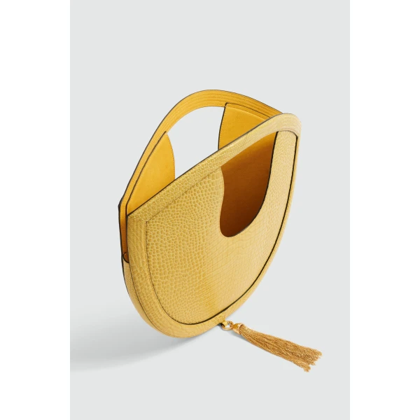 Aje Bijou Croc Emboss Bag in Golden Ochre Croc | Shoulder & Crossbody Bags | Luxury Shoes 