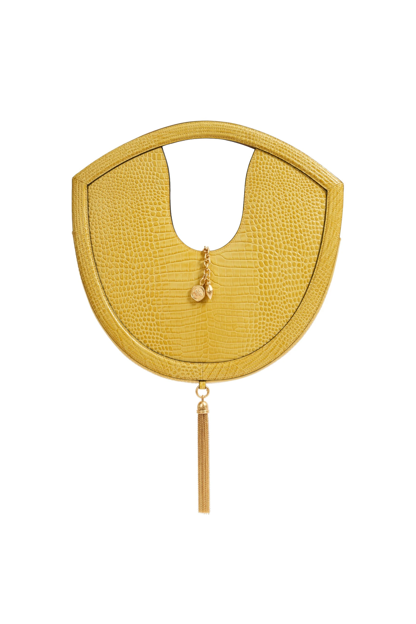 Aje Bijou Croc Emboss Bag Golden Ochre Croc Aje Bijou Croc Emboss Bag in Golden Ochre Croc | Shoulder & Crossbody Bags | Luxury Shoes