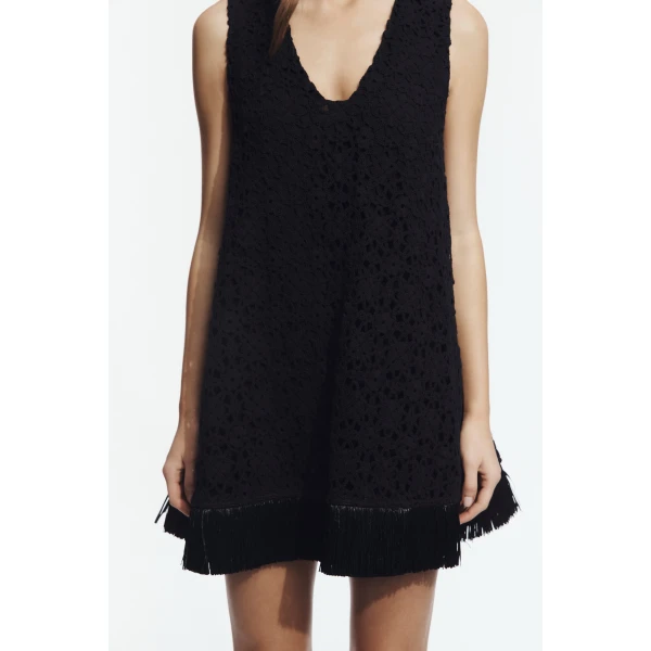 Aje Boheme Lace Mini Dress in Black | Mini Dresses | Luxury Shoes 