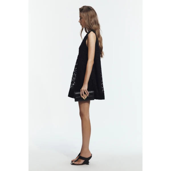 Aje Boheme Lace Mini Dress in Black | Mini Dresses | Luxury Shoes 