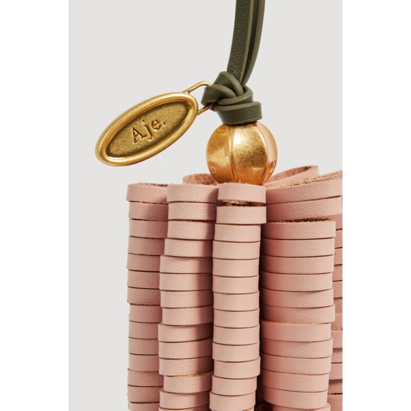 Aje Bottle Brush Charm in Pine-Fawn Pink | Bag charms | Luxury Shoes 