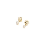 Aje Briella Half Hoop Earring in Gold/Pearl | Earrings | Luxury Shoes 