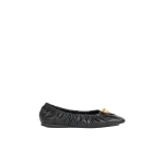 Aje Carmena Ruched Ballet Flat in Black | Flats | Luxury Shoes 