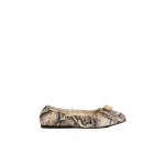Aje Carmena Ruched Ballet Flat in Python | Flats | Luxury Shoes 