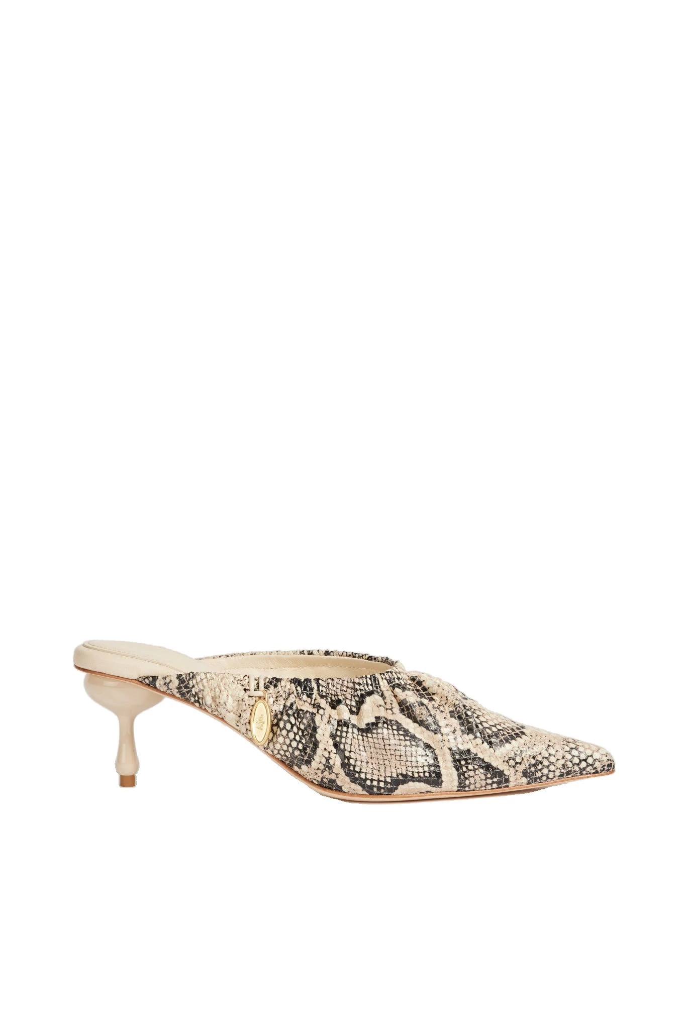 Aje Carmena Ruched Mule Heel Python Aje Carmena Ruched Mule Heel in Python | Heels | Luxury Shoes
