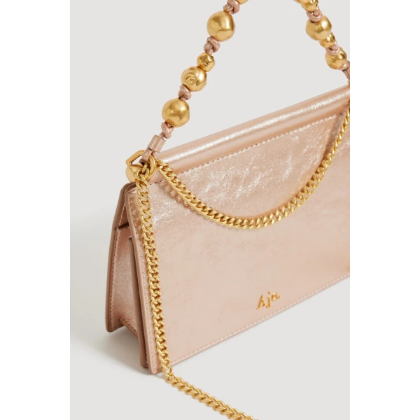 Aje Cece Metallic Clutch in Rose Gold | Clutch Bags | Luxury Shoes 