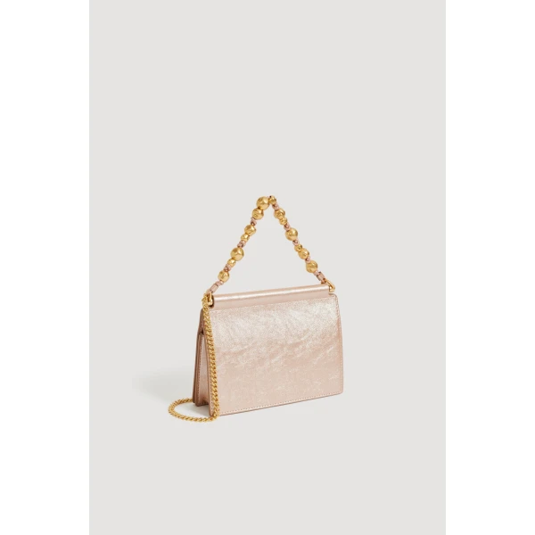 Aje Cece Metallic Clutch in Rose Gold | Clutch Bags | Luxury Shoes 