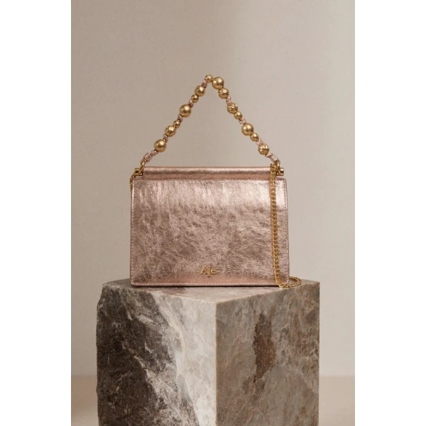 Aje Cece Metallic Clutch in Rose Gold | Clutch Bags | Luxury Shoes 