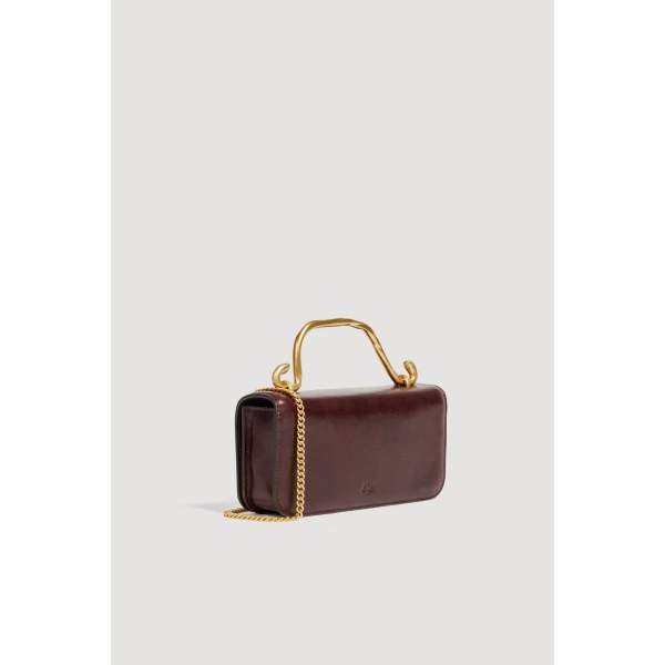 Aje Celeste Flower Clutch in Merlot | Clutch Bags | Luxury Shoes 