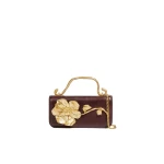 Aje Celeste Flower Clutch in Merlot | Clutch Bags | Luxury Shoes 