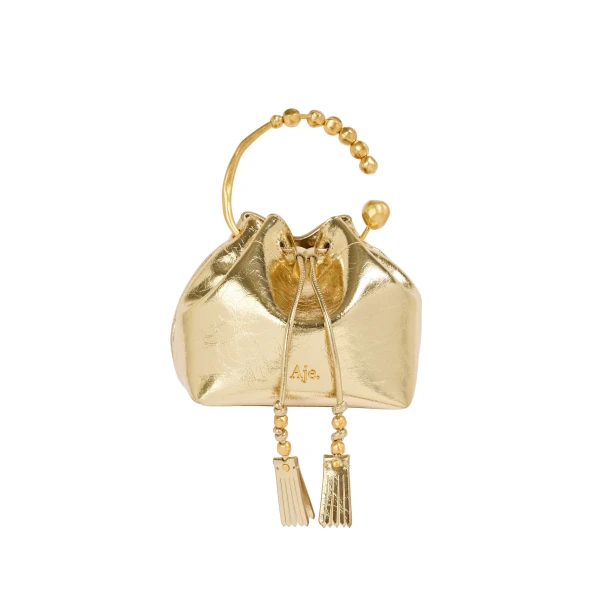 Aje Ceremonia Metallic Mini Bucket in Gold | Clutch Bags | Luxury Shoes 