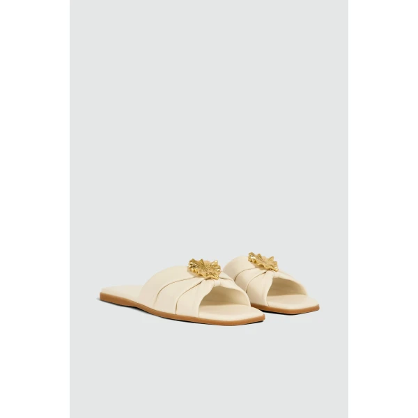 Aje Cezanne Slide in Ivory | Flip Flops & Slides | Luxury Shoes 