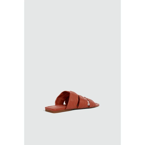 Aje Clara Slide in Chestnut | Flip Flops & Slides | Luxury Shoes 