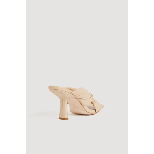 Aje Clemence Gathered Heel in Beach Beige | Heels | Luxury Shoes 