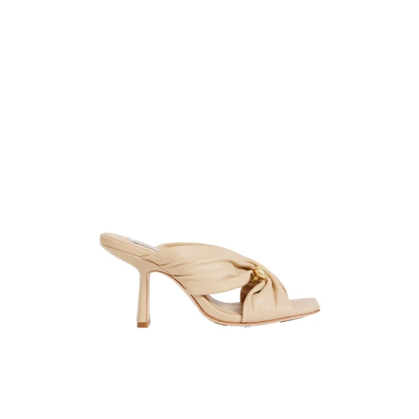 Aje Clemence Gathered Heel in Beach Beige | Heels | Luxury Shoes 