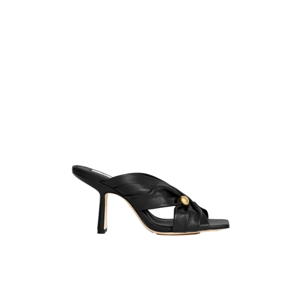 Aje Clemence Gathered Heel in Black | Heels | Luxury Shoes 