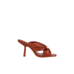 Aje Clemence Gathered Heel in Chestnut | Heels | Luxury Shoes 