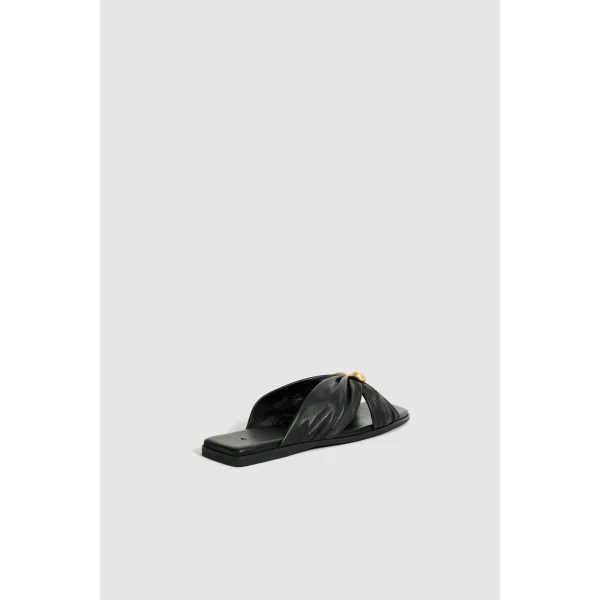 Aje Clemence Slide in Black | Flip Flops & Slides | Luxury Shoes 