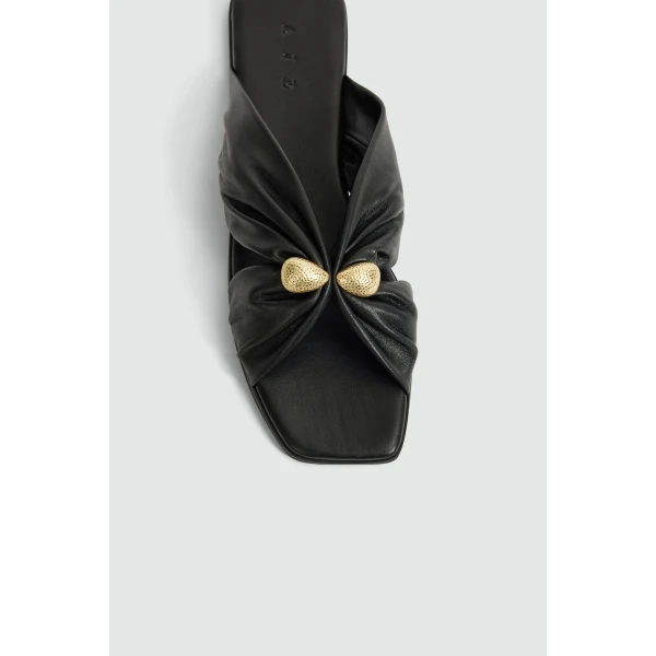Aje Clemence Slide in Black | Flip Flops & Slides | Luxury Shoes 