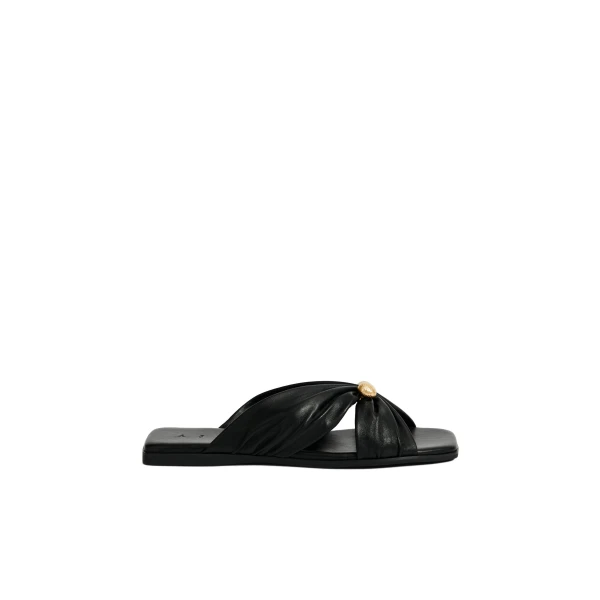 Aje Clemence Slide in Black | Flip Flops & Slides | Luxury Shoes 