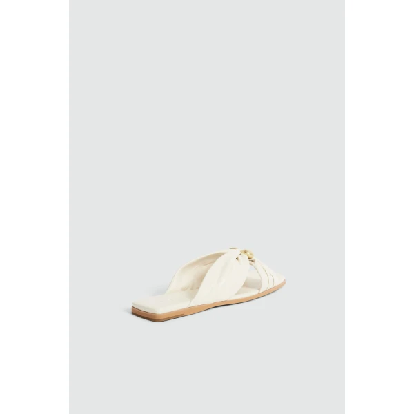 Aje Clemence Slide in Ivory | Flip Flops & Slides | Luxury Shoes 