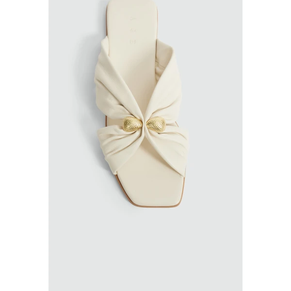 Aje Clemence Slide in Ivory | Flip Flops & Slides | Luxury Shoes 