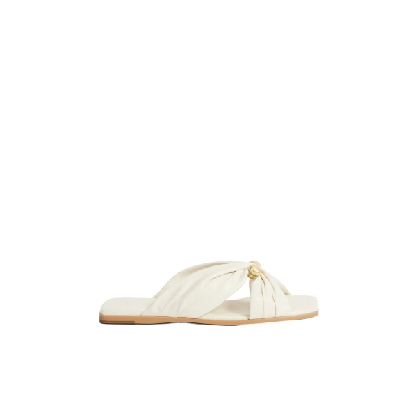 Aje Clemence Slide in Ivory | Flip Flops & Slides | Luxury Shoes 