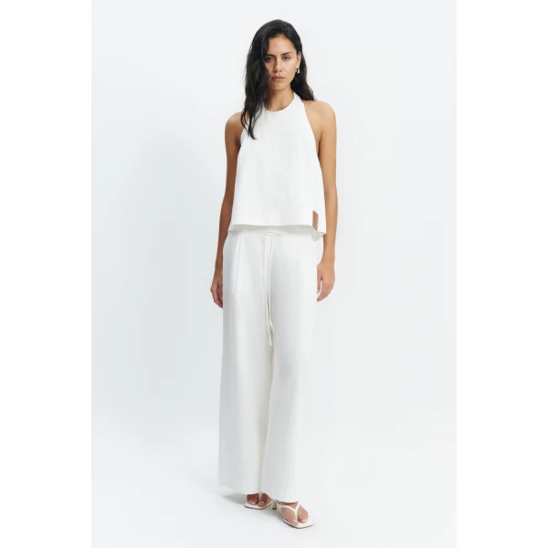 Aje Corine Halter Top in White | Tops | Luxury Shoes 