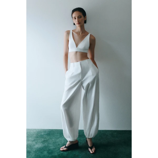 Aje Corine Harem Pant in White | Pants | Luxury Shoes 