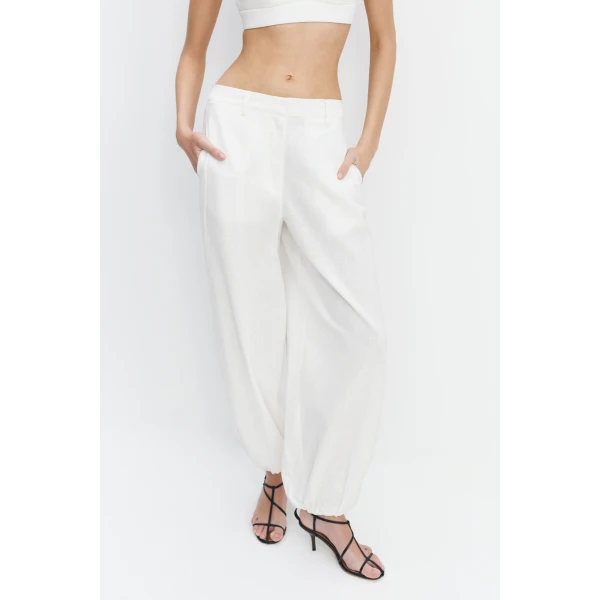 Aje Corine Harem Pant in White | Pants | Luxury Shoes 