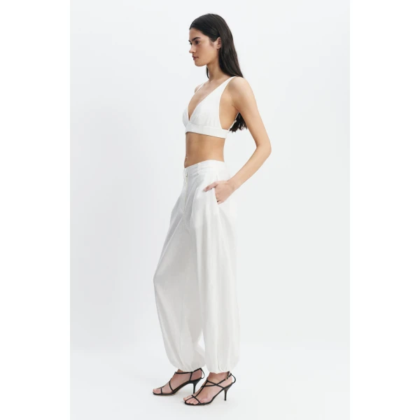 Aje Corine Harem Pant in White | Pants | Luxury Shoes 