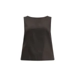Aje Corine High Neck Top in Chocolate | Tops | Luxury Shoes 