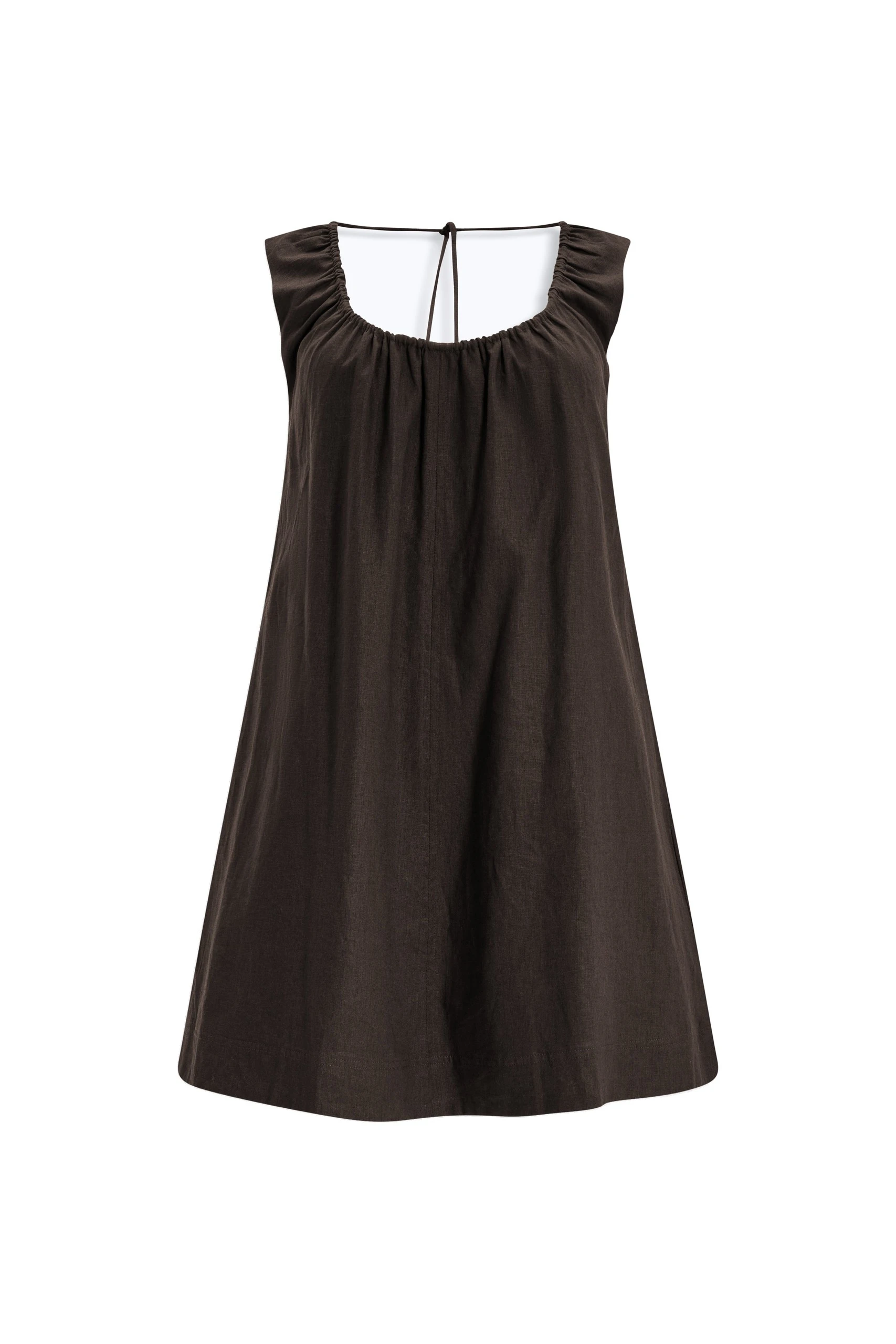 Aje Corine Linen Mini Dress Chocolate Aje Corine Linen Mini Dress in Chocolate | Mini Dresses | Luxury Shoes