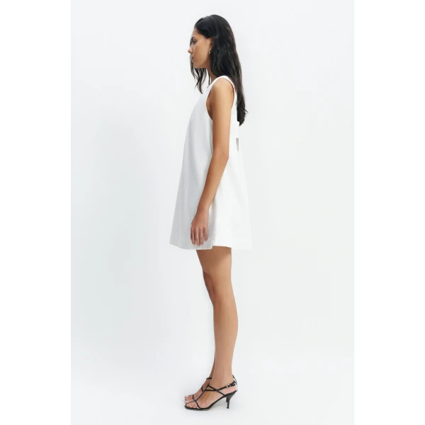 Aje Corine Linen Mini Dress in White | Mini Dresses | Luxury Shoes 