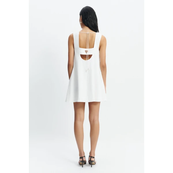 Aje Corine Linen Mini Dress in White | Mini Dresses | Luxury Shoes 