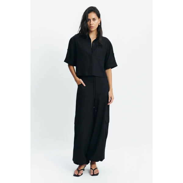 Aje Corine Relaxed Shirt in Black | Shirts | Luxury Shoes 