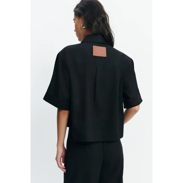 Aje Corine Relaxed Shirt in Black | Shirts | Luxury Shoes 