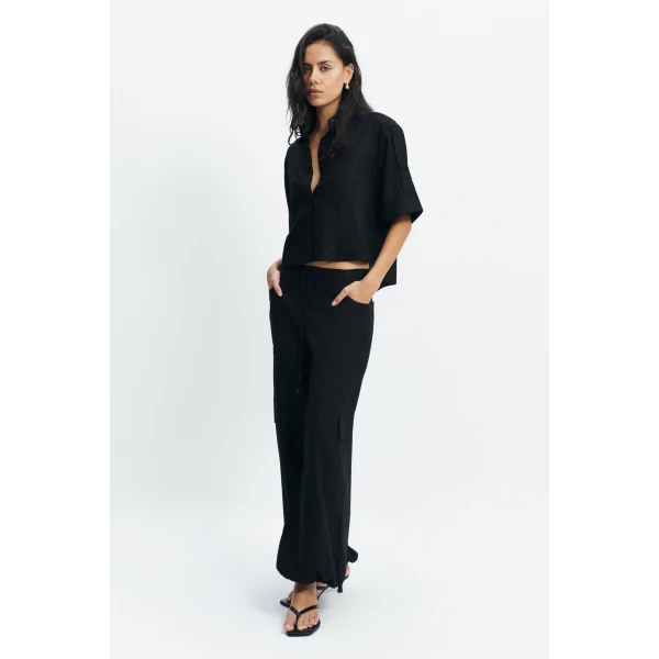 Aje Corine Relaxed Shirt in Black | Shirts | Luxury Shoes 