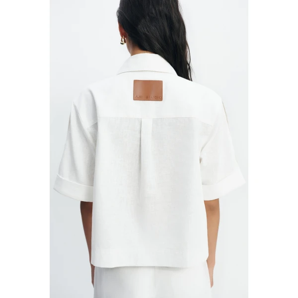 Aje Corine Relaxed Shirt in White | Shirts | Luxury Shoes 
