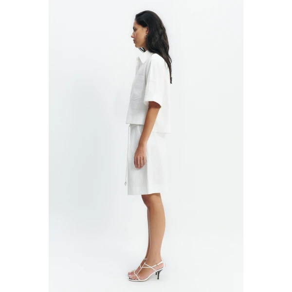 Aje Corine Relaxed Shirt in White | Shirts | Luxury Shoes 