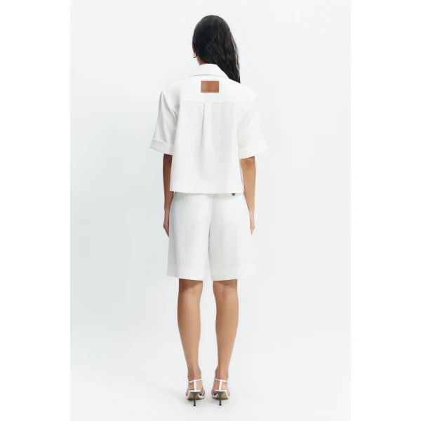 Aje Corine Relaxed Shirt in White | Shirts | Luxury Shoes 
