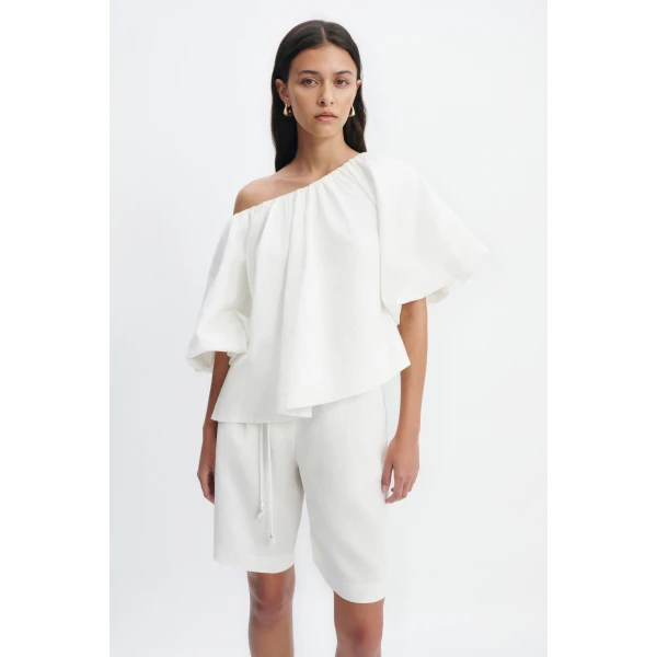Aje Corine Relaxed Top in White | Tops | Luxury Shoes 