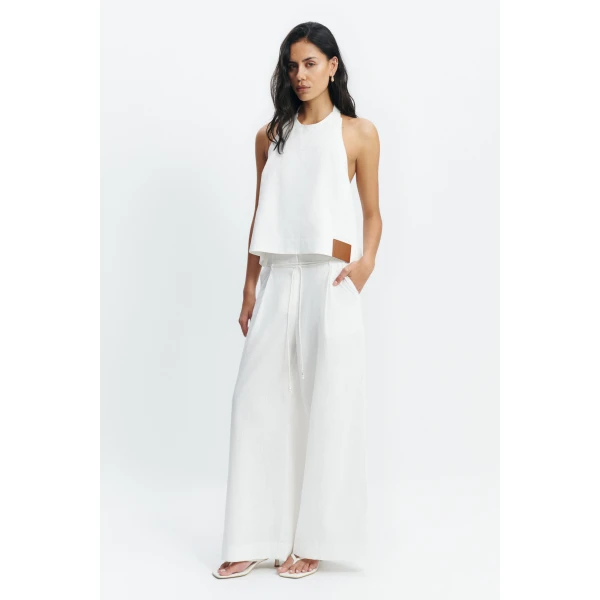 Aje Corine Tailored Pant in White | Pants | Luxury Shoes 