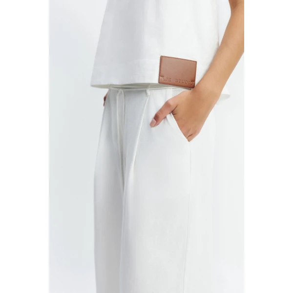 Aje Corine Tailored Pant in White | Pants | Luxury Shoes 