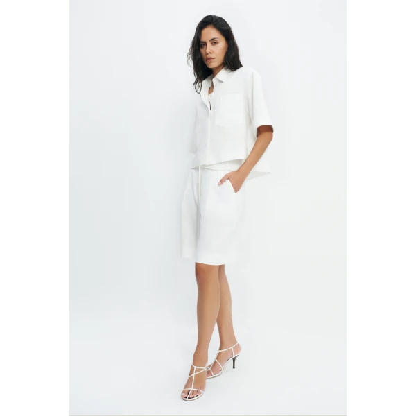 Aje Corine Tailored Shorts in White | Shorts | Luxury Shoes 