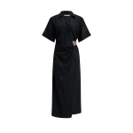 Aje Corine Wrap Midi Dress in Black | Midi Dresses | Luxury Shoes 