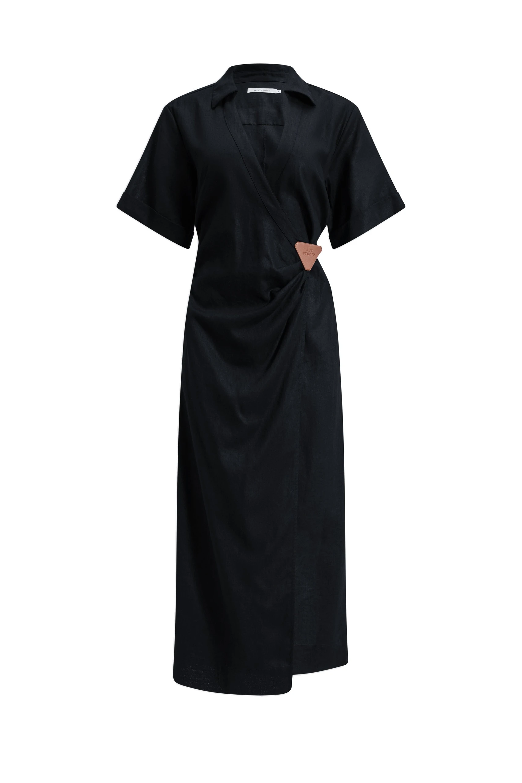 Aje Corine Wrap Midi Dress Black Aje Corine Wrap Midi Dress in Black | Midi Dresses | Luxury Shoes