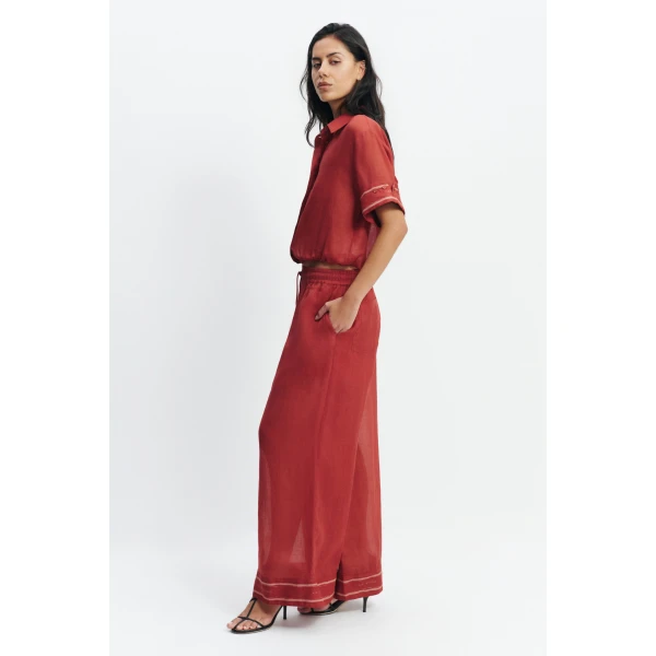 Aje Cove Relaxed Pant in Claret | Pants | Luxury Shoes 