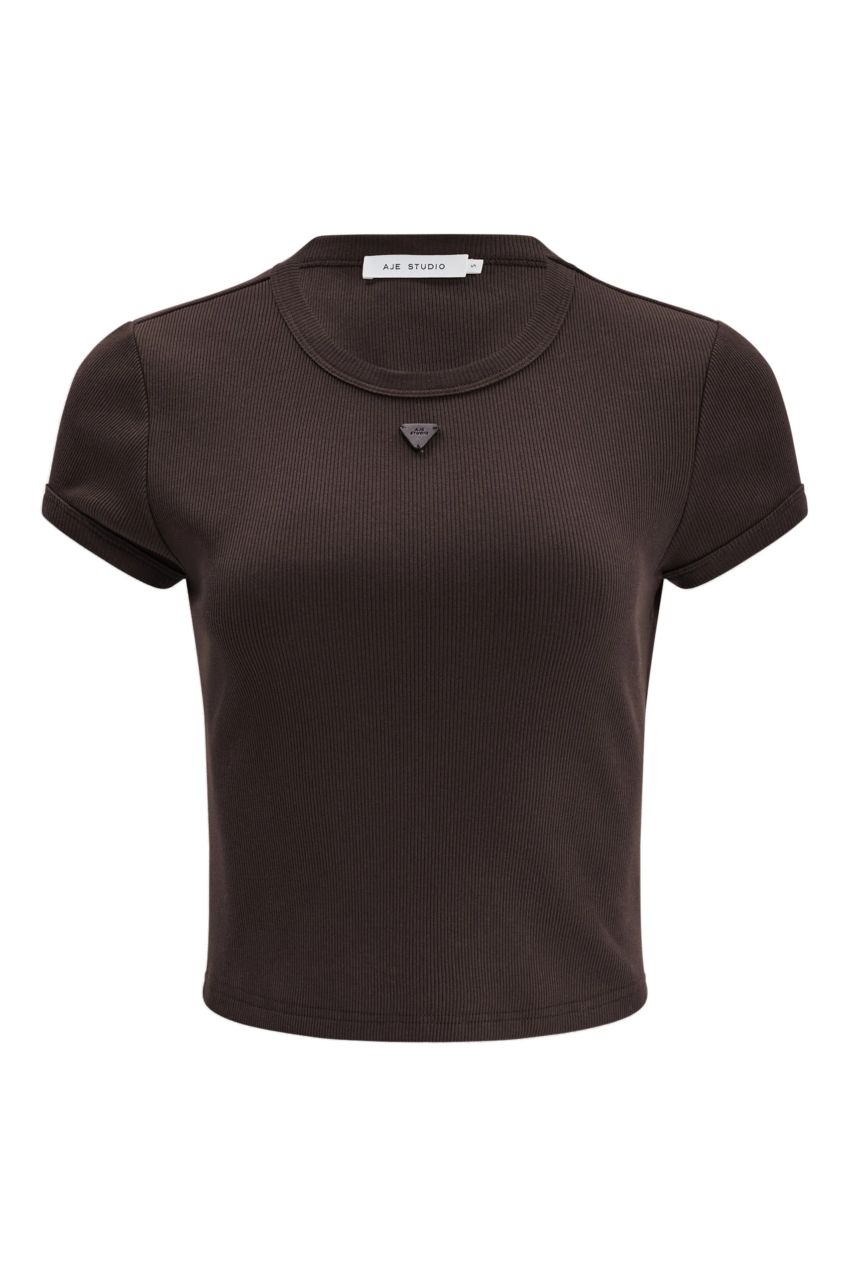 Aje Cowrie Baby Tee Chocolate Aje Cowrie Baby Tee in Chocolate | T-shirts | Luxury Shoes